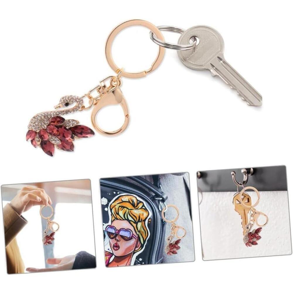 Swan Shaped Keychain In Brown - Picture 6 of 9